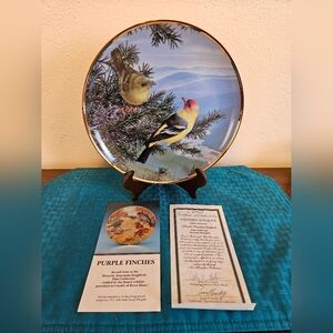 NEW 1985 Vintage 9.25" River Shore Western Tanager Linda Thompson Bird Plate